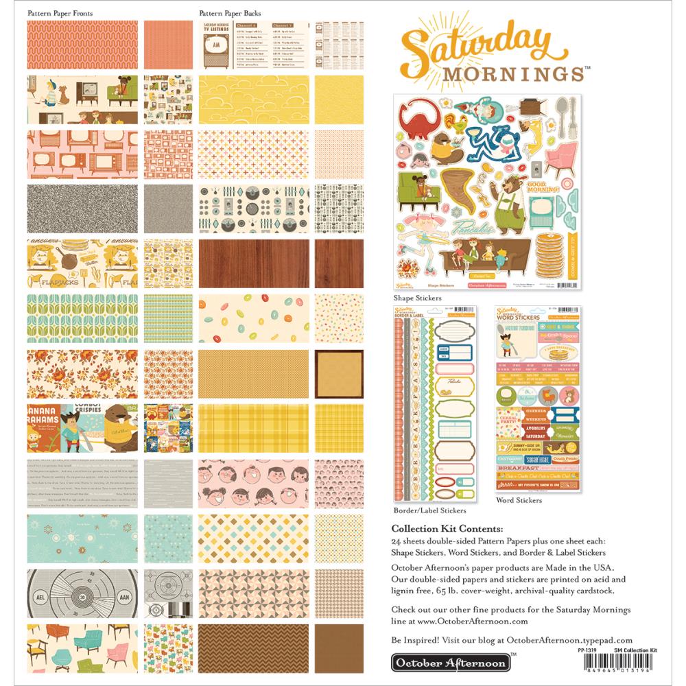October Afternoon Collection Kit 12&quot;X12&quot; - Saturday Mornings