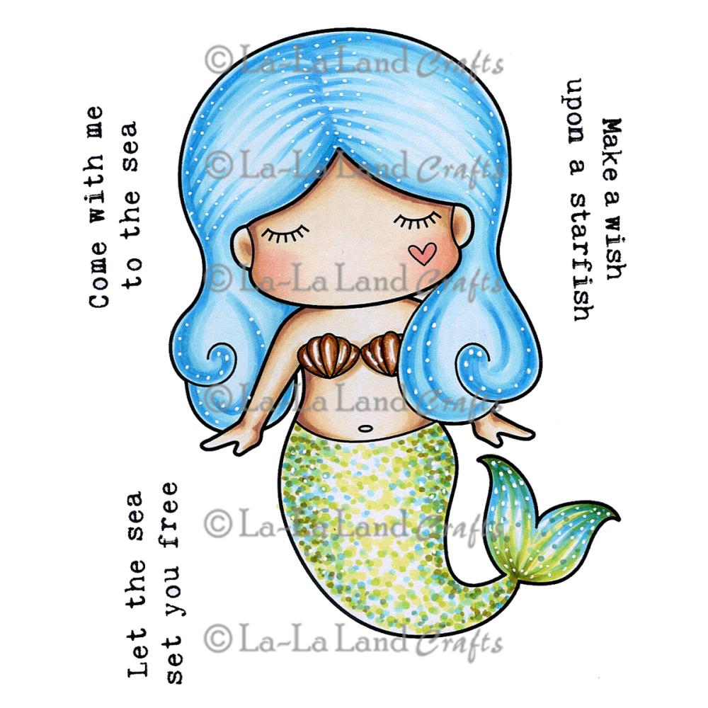 La-La Land Cling Stamps - Paper Doll Marci - Mermaid