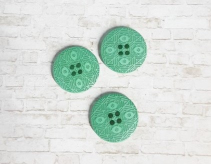 מארז כפתורים - כפתור ירוק מצויר גדול
