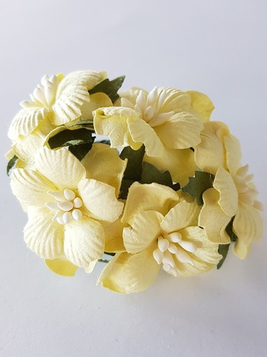פרחי נייר - עלי צדפה - צהוב בהיר