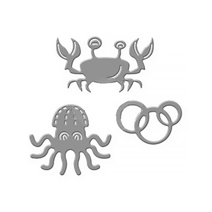 סט תבניות חיתוך - Crab and Octopus