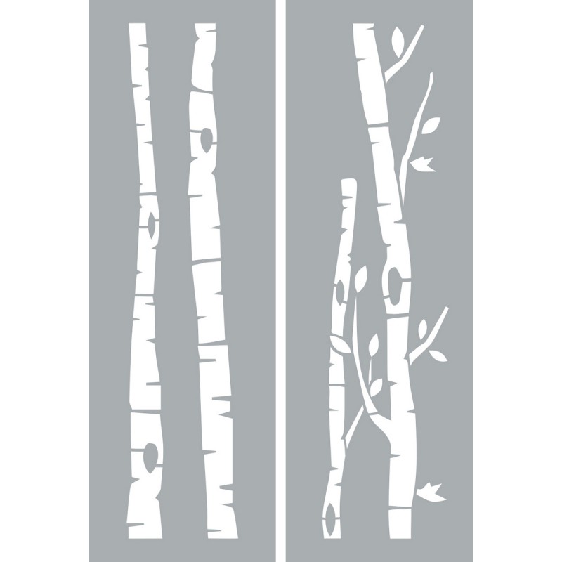 Americana Decor Stencils 6&quot;x18&quot; - Birch Trees