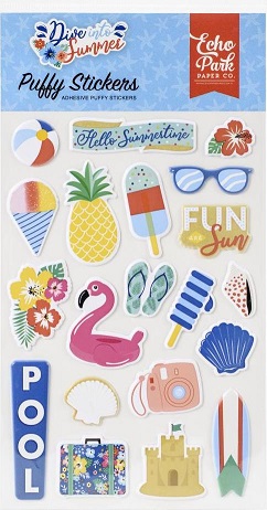 מדבקות פאף - Dive Into Summer Puffy Stickers