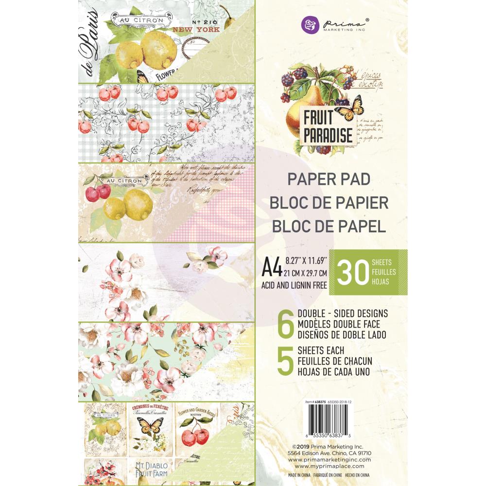 מארז דפי קארדסטוק Fruit Paradise Paper Pad A4