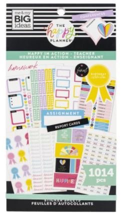 ספר מדבקות - Happy Planner Teacher Sticker Value Pack - Happy In Action