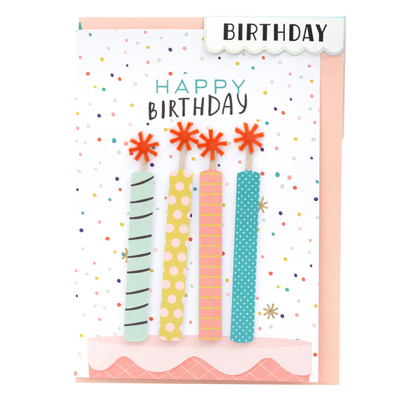 כרטיס ברכה ומעטפה Birthday - Candles