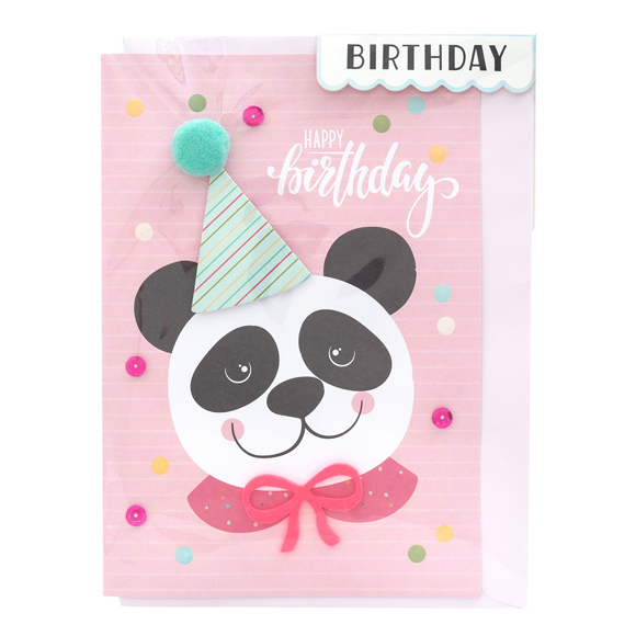 כרטיס ברכה ומעטפה Birthday - Panda