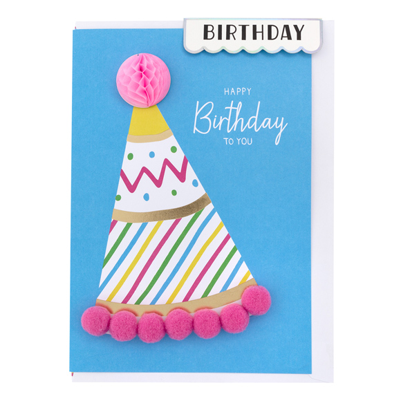 כרטיס ברכה ומעטפה Birthday - Party Hat