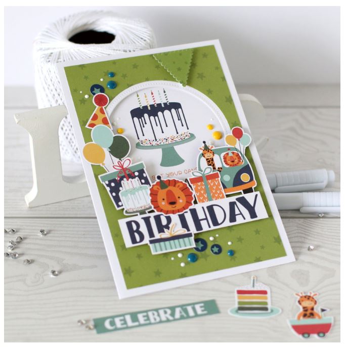 גליון מדבקות קארדסטוק 12" -  A Birthday Wish Boy Element Sticker