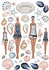 דפי חיתוכים-Beach Ladies cut-outs
