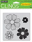 Four Flowers Cling Stamp Set