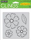 Three Dotted Flowers Cling Stamp Set