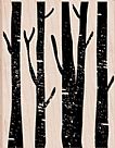 Tree Trunks Wood Mounted Stamp