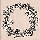 Flower Wreath Wood Mounted Stamp
