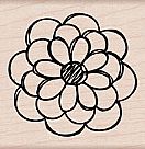 Hand Drawn Small Flower Wood Mounted Stamp