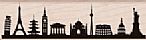 International Skyline Wood Mounted Stamp
