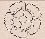 Scalloped Flower Wood Mounted Stamp