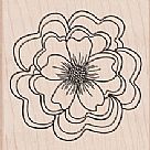 Ruffled Flower Wood Mounted Stamp