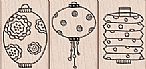 Three Paper Lanterns Wood Mounted Stamp
