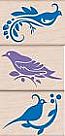 Sketched Birds Wood Mounted Stamp