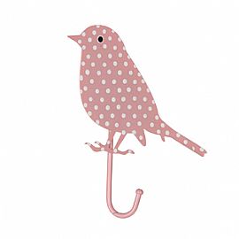 Bird Hook- Light Pink Polka Dot