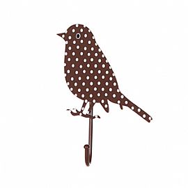 Bird Hook - Brown Polka Dot