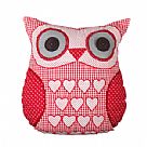 Owl Cushion with Inner - Red
