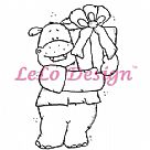 Lelo Design clear stamp - Hippo birthday