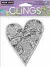 Newspaper Heart Cling Stamp