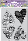 Four Hearts Cling Stamp