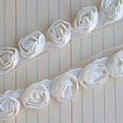 Small Organza Roses Ribbon - Cream