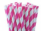 Paper Straws - Shocking Pink Stripes