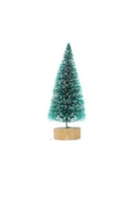 עץ אשוח מיניאטורי - ירוק עם שלג - מיני