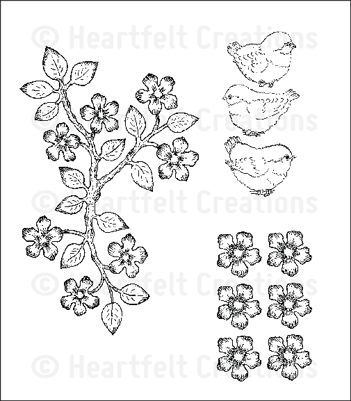 Birds and Blooms Cling Stamp Set
