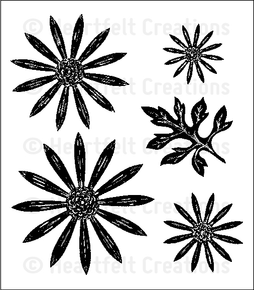 Bold Delicate Asters Cling Stamp Set