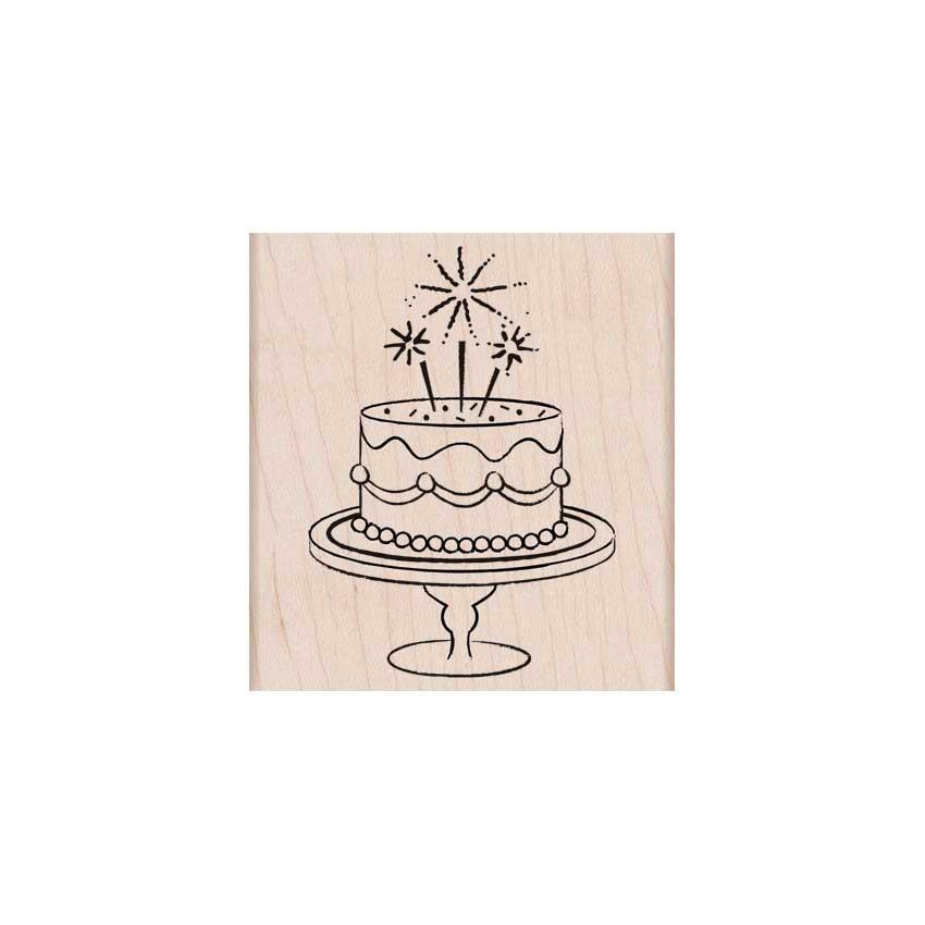 חותמת עץ - FANCY BIRTHDAY CAKE