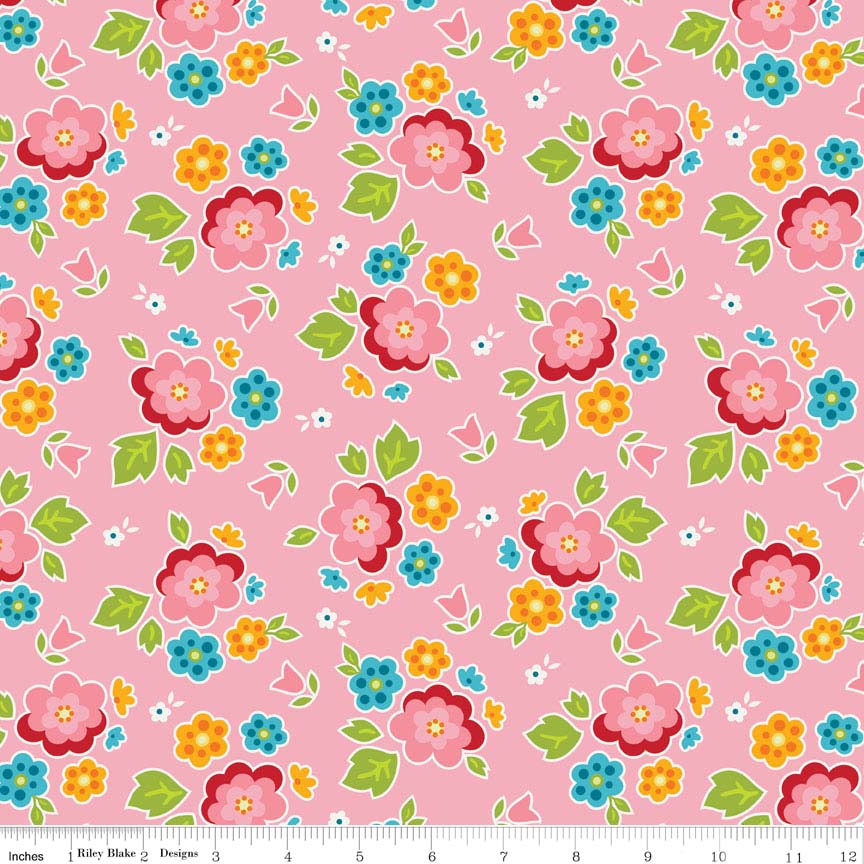 בד כותנה - C4580 - Bloom Main Pink
