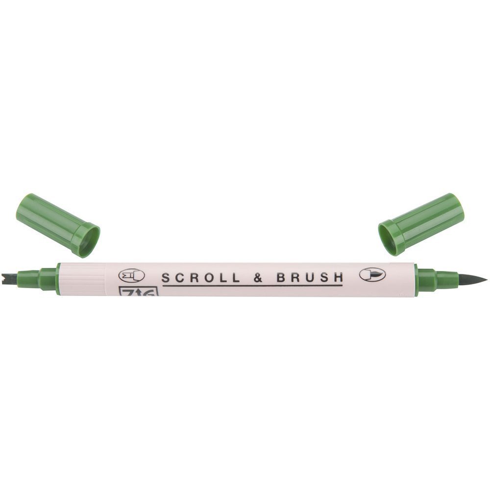 Zig Scroll &amp; Brush Marker - Evergreen 044