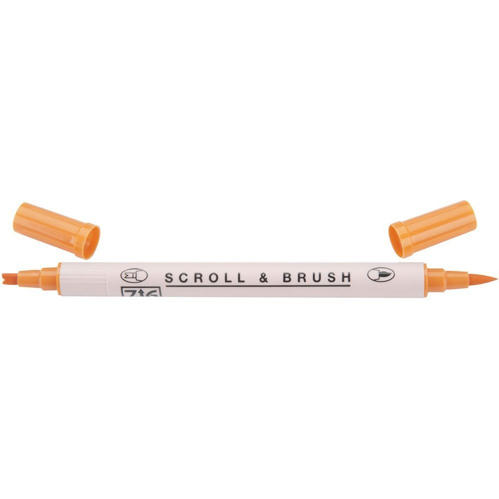 Zig Scroll &amp; Brush Marker - Pure Orange 070