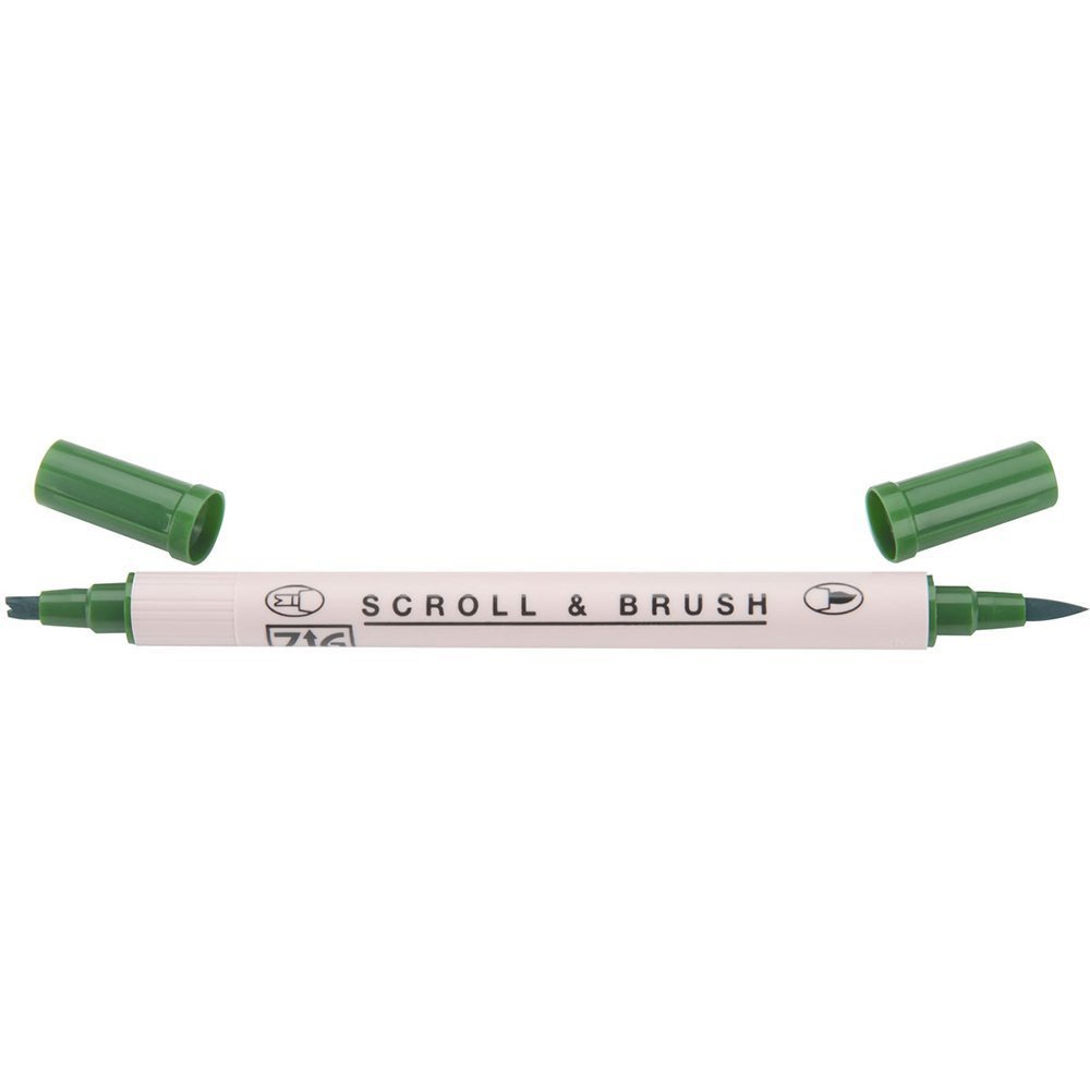 Zig Scroll &amp; Brush Marker - Pure Green 040