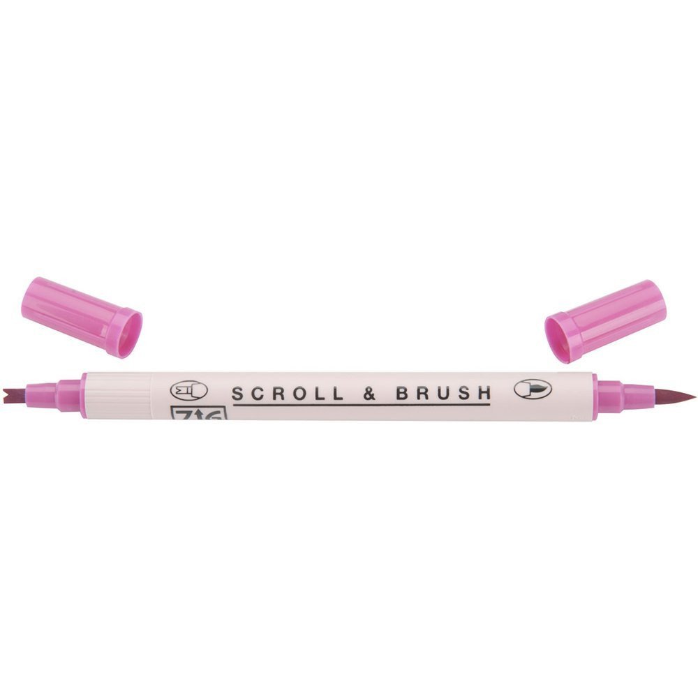 Zig Scroll &amp; Brush Marker - Pure Pink 025
