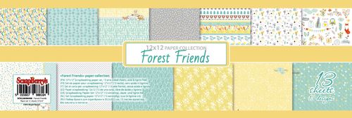 מארז דפי קארדסטוק - 12X12&quot; Forest Friends