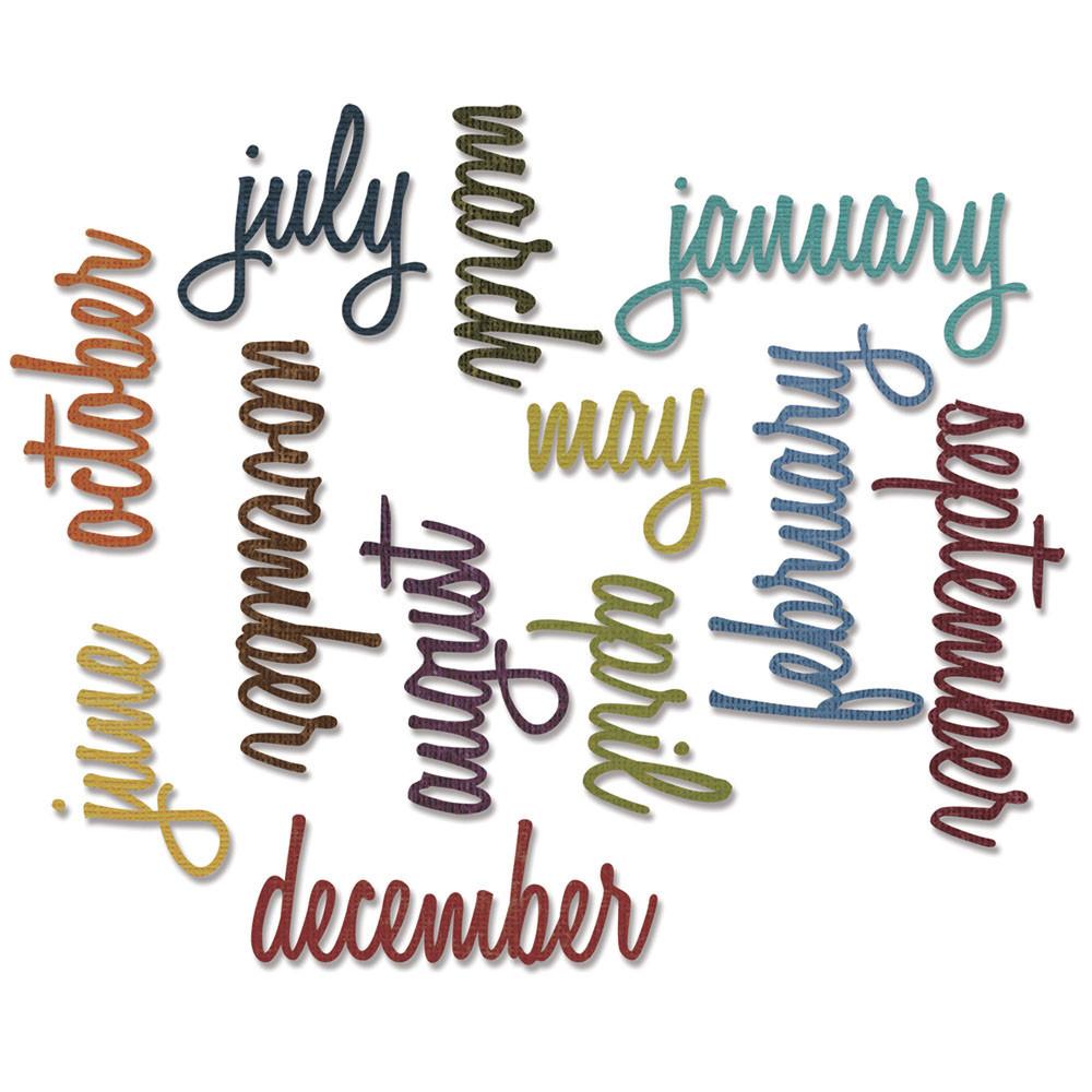 סט תבניות חיתוך- Thinlits Die Set - Script Calendar Words