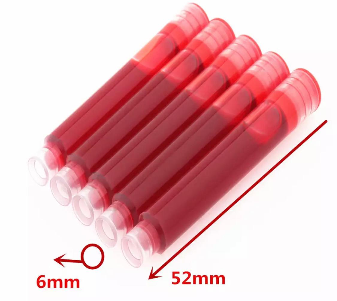 2 מיכלי דיו אדום למילוי עט נובע 6 מ"מ