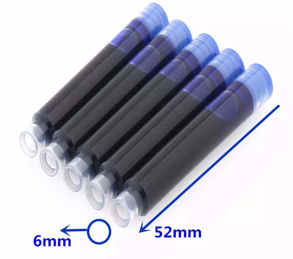 2 מיכלי דיו כחול למילוי עט נובע 6 מ"מ