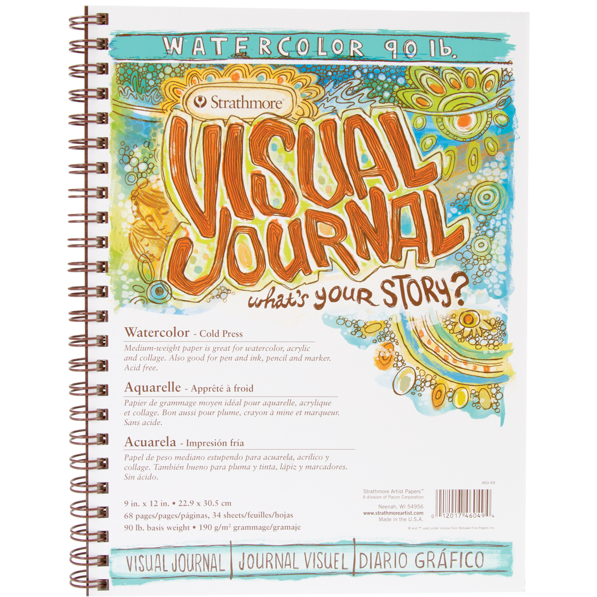 מחברת VISUAL JOURNAL- צבעי מים-A4