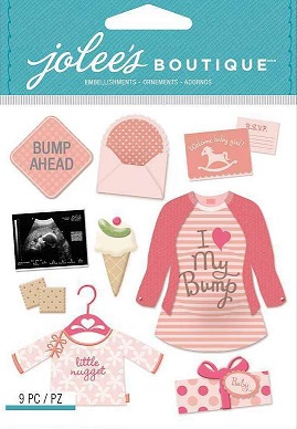 מדבקות תלת ממד - Dimensional Stickers - Baby Girl Pregnancy