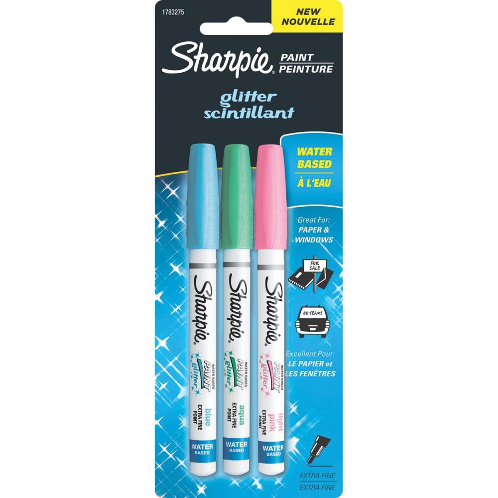 סט של 3 טושים מנצנצים Sharpie Extra Fine Glitter Paint Pens