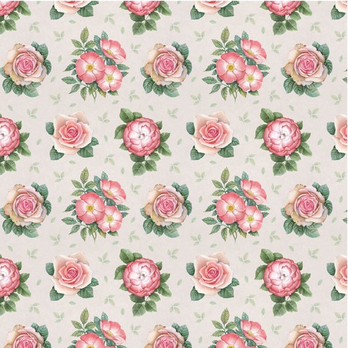 932 Paper 026 - Shabby Roses