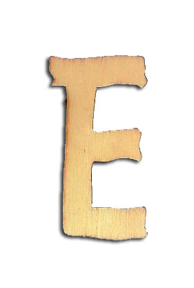 אותיות עץ חיתוך לייזר - האות 'E' גדול